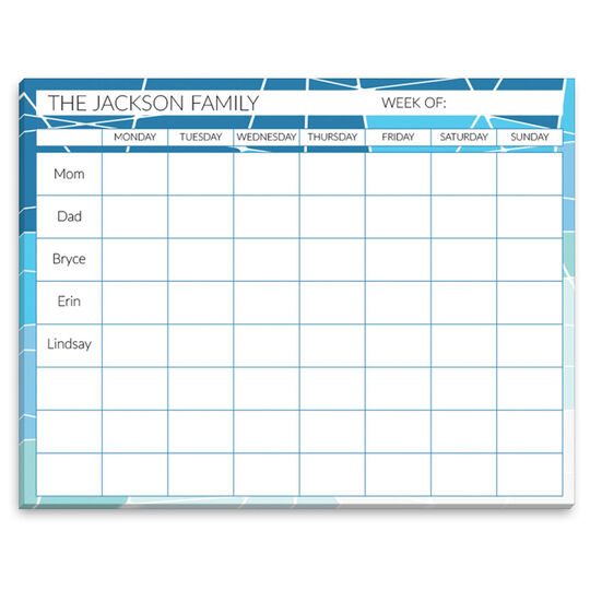 Geometric Blues Family Weekly Scheduler
